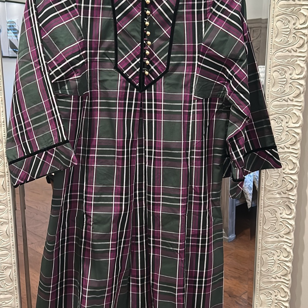 Tuckernuck Plaid Dress in Green and Purple